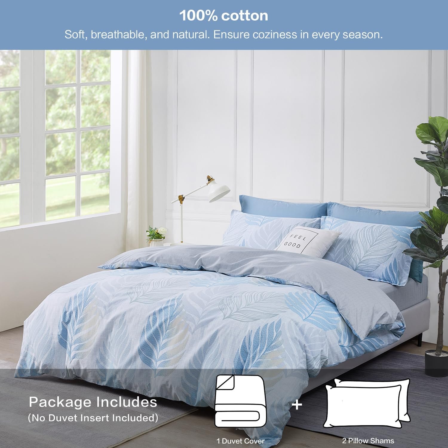 Tropical Monstera Leaf Duvet Cover Set (Large) - Image 2