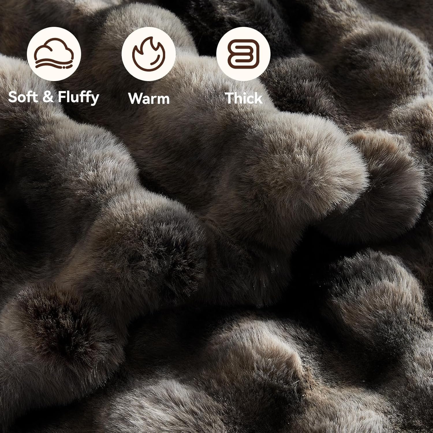 Thickened bubble fleece blanket 50x60 inches, soft and warm - Image 2