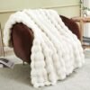 Double-sided faux fur blanket 50x60 inches, winter warm blanket
